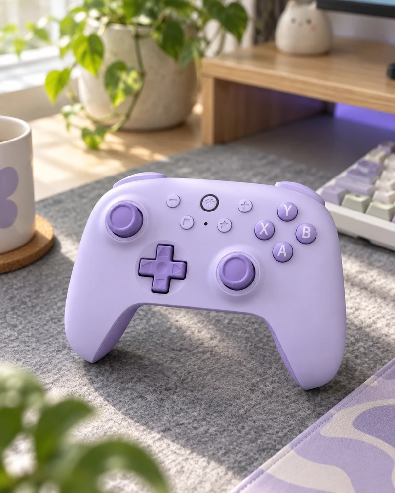 Controle 8BitDo Ultimate 2C Wireless na cor lilás