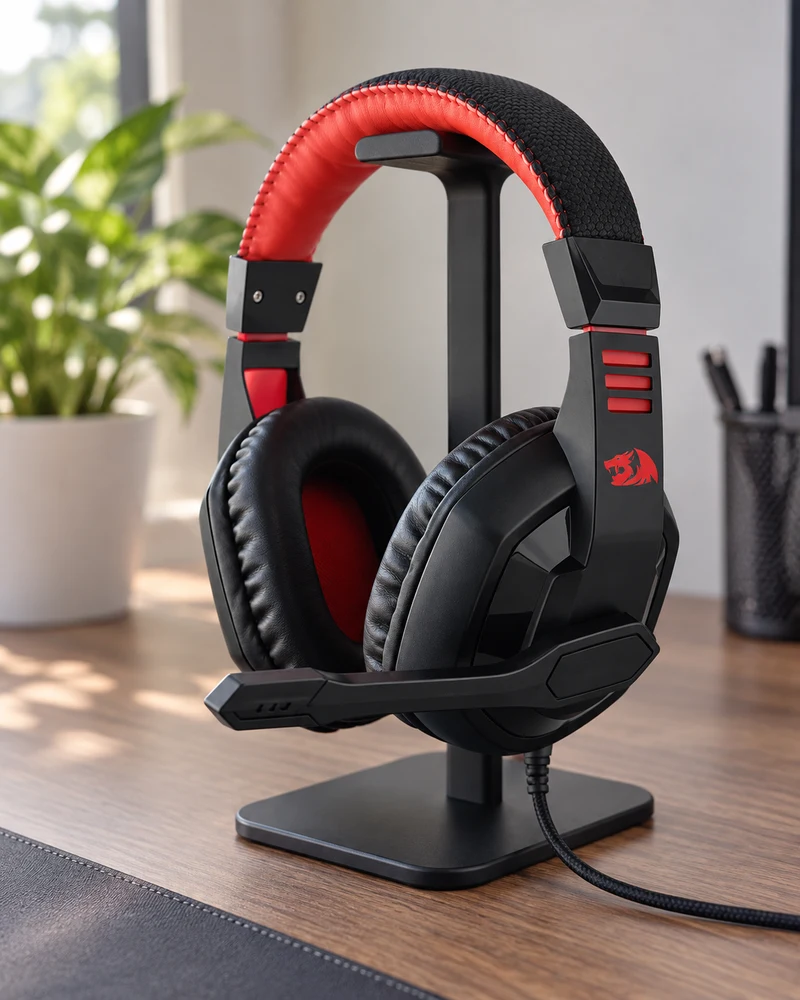 Headset Redragon Ares H120 preto e vermelho